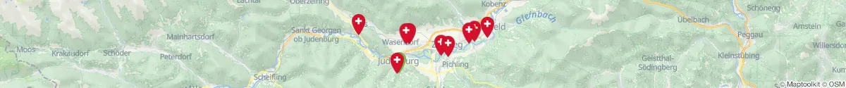 Kartenansicht für Apotheken-Notdienste in der Nähe von Murtal (Steiermark)